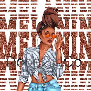 Melanin Queen PNG, Afro Headwrap Clipart (Digital fil)