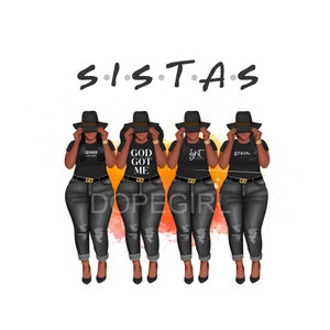 Black Women PNG, Black Women Clipart, Black Woman PNG, Sistas Black Women clipart, Sisterhood PNG, Melanin Sistas