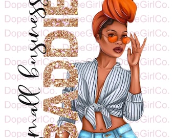 Boss Babe Black Woman PNG: headwrap Girl, Small Business (digitale download)