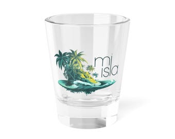 Tropical Island Shot Glass: Summer Beach Barware Gift