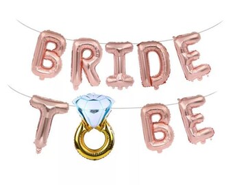 Bride To Be Balloons, Ring Foil Balloon, Bachelorette Party, Bridal Shower Decor, photo booth backdrop Balloons, Rose Gold Bride To Be Decor