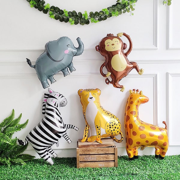 Jungle Safari Party Animal Balloons,Wild One Birthday,Party Animals,Two Wild,Cheetah Balloon,Lion Balloon,Monkey Balloon,Zebra Balloon