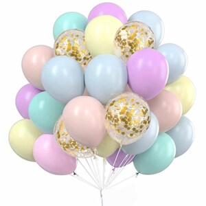 24 Pastel Colors Balloons Bouquet,Unicorn Rainbow Party decorations,Colorful ice cream Party Balloons,Pastel Birthday Decoration Balloons