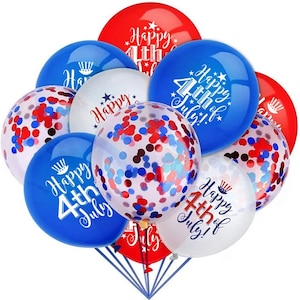 Independence Day Balloons,4th of July Balloons,4th of July party Decorations,Patriotic USA American Celebration,Red White and Blue Balloons