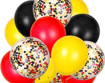 Mickey Mouse Party Decorations,Red Yellow Black Latex Balloons,DIY Balloon Bouquet,Birthday Party, Baby Shower Decor