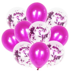 10 pcs hot pink balloons, pink birthday party decorations, pink shower balloonsi pink balloons bouquet, pink wedding anniversary decor