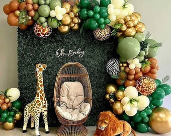 Jungle Safari Balloon Garland Kit: Animal Print Balloons, 10 ft Arch