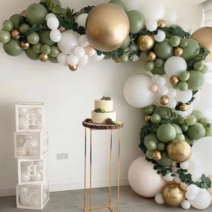 Retro Sage Green Balloon Garland Arch Kit For Wedding Anniversary Baby Shower Bridal Shower Forest Jungle Safari Wild One Birthday Two Wild