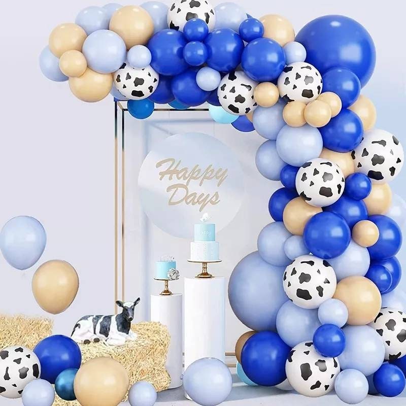 Blue Cowboy Balloon Garland Arch KitWestern Baby Shower DecorFirst Rodeo Birthday Party DecorBackdrop Balloon GarlandHoly Cow