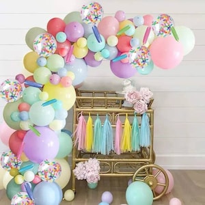 Ice Cream Balloon Garland Arch Kit,Pastel Ice Cream Party Decorations,Sprinkle Balloons,baby Shower decor,Birthday Backdrop Garland