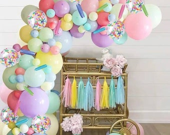 Ice Cream Balloon Garland Arch Kit,Pastel Ice Cream Party Decorations,Sprinkle Balloons,baby Shower decor,Birthday Backdrop Garland