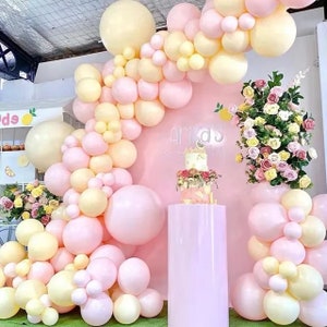Winnie the Pooh Balloon Garland Kit,Pastel Pink and Yellow Pooh Balloon Arch,Pooh Bear Baby Shower,Pastel Pooh Bear 1st Birthday,135 pcs Kit