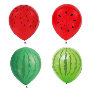 Watermelon Party Balloons: 12 Pcs Latex Summer Decor