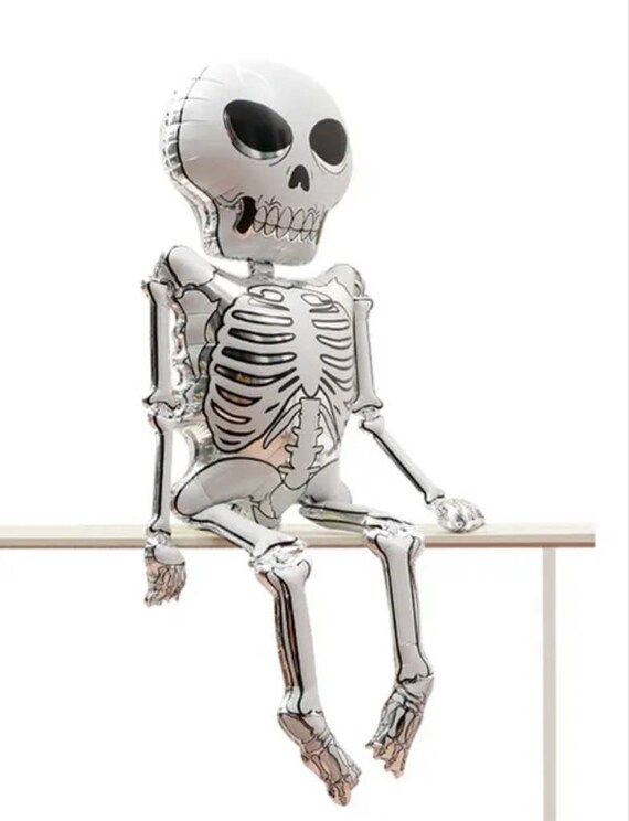 Skeleton Balloon,Halloween Balloons, Halloween Wall Decor, Halloween Decorations, Halloween Party, 62" Tall Skull Foil Balloon