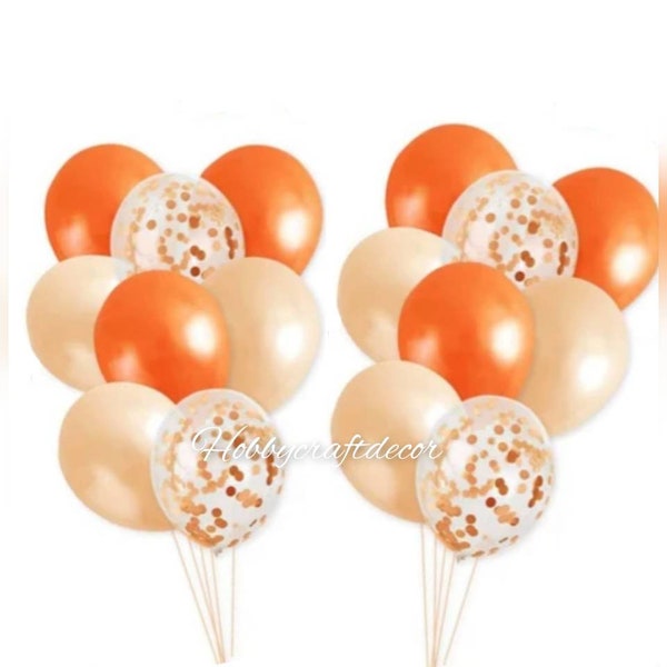 Orange and Champagne Gold Balloons Bouquet,Little Cutie Baby Shower Decor,1st Birthday party Decoration,Weddings,Bridal Shower,Bachelorette