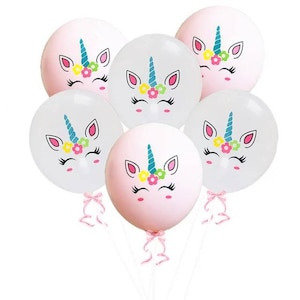 Unicorn Face Balloons: Pastel Pink Party Decor
