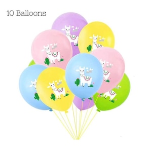 10 Pcs Llama Balloons,Llama Alpaca Birthday Party Decorations,Llama Cactus Latex balloons, Llama Fiesta Party Printed balloons