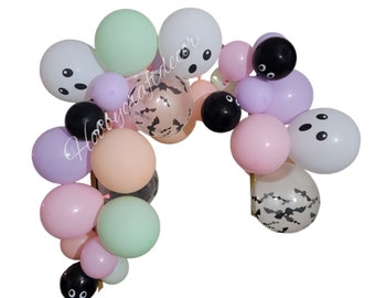 Pastel Halloween Balloon Garland Kit,Boo I am Two,Spooky One,Little Boo,Monster Mash,Birthday Party,Baby Shower Decor,DIY Balloon Arch