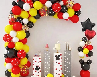 Mickey Mouse Balloon Garland Kit: Red, Yellow & Black Birthday Party Decor