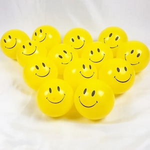 Smiley Face Balloons One Happy Dude Birthday Retro Groovy Dude Guy Party Decoration One Cool Dude 1st Birthday Decor 5 inch Balloons,10 Pcs