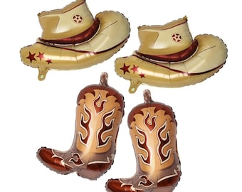 Cowboy Boot / Hat  Balloon,Western Birthday Decor,Bachelorette Balloons,Baby Shower Decorations,Wild West Party Decor, Boot Balloon