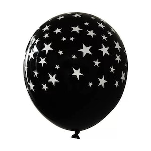 Star Print Balloons,Black Star Balloons,Space Party Decor Balloons,Star Wars Birthday Decorations,Galaxy Balloons