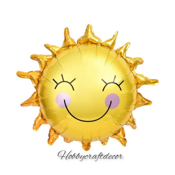 Smiling Sun Foil Balloon,Sunshine Birthday Decorations,First Trip Around The Sun Party Balloons, Boho Sun Theme Party Balloons