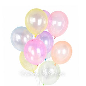Crystal Pastel Balloon Bouquet, Macaron Latex Balloons, Birthday Party Decorations, Baby Shower Decor, Gender Reveal, Easter Party Balloon