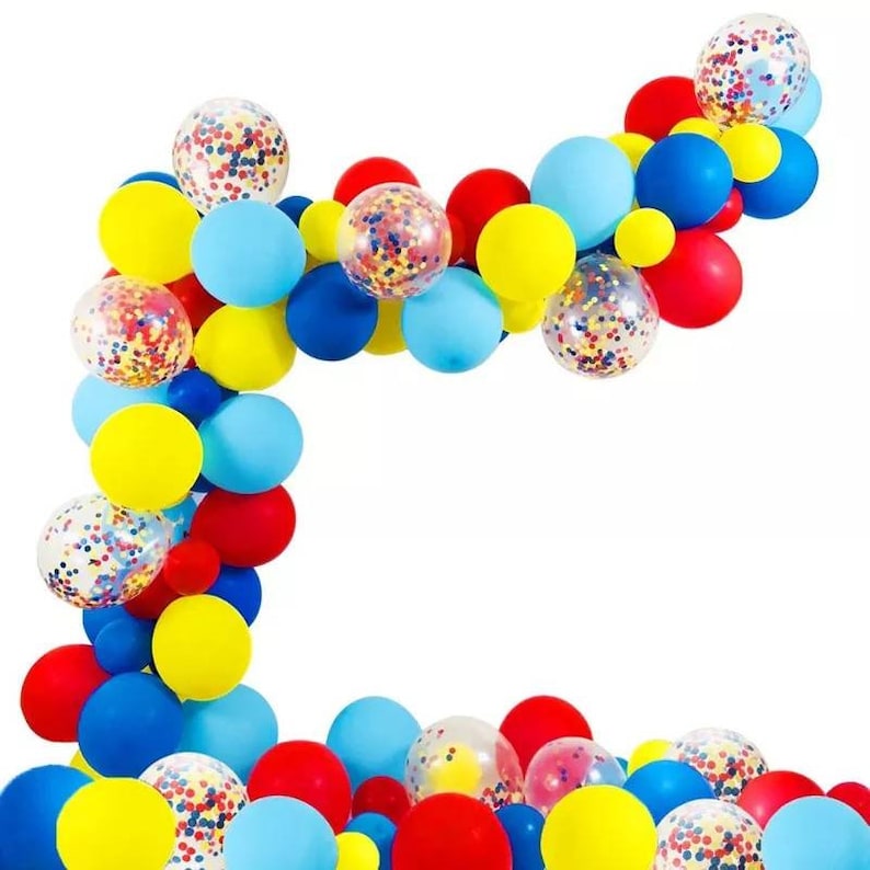 137 Pcs Carnival Circus Balloon Garland Arch Kit,Red Yellow And Blue Circus Party Decorations,Birthday Backdrop Garland,Baby Shower Decor image 4