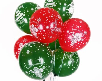 Christmas Decorations Balloons Boxes, 4PCS Red Transparent Boxes With Balloons, 9 Sheets XMAS Window Stickers For Home Decor Backdrop Baby Shower...