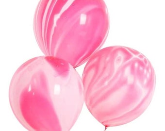 Pink Marble Latex Balloons: Party Decor, 12 pcs