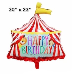 Carnival Circus Tent Foil Balloon,Happy Birthday Balloon,Carnival Animal Theme Birthday Decor,Carnival Birthday Party Decorations