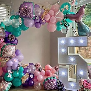 97 Pcs Mermaid Balloon Garland Arch Kit,Mermaid Birthday Decorations, Mermaid Baby Shower Decor, Under The Sea party Supplies