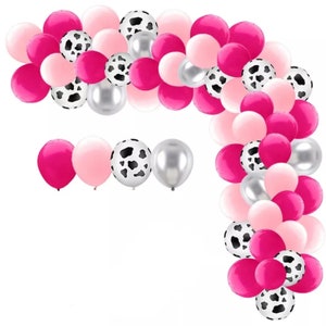 Cowgirl Balloon Garland Arch: Pink Farm Birthday Party Decor