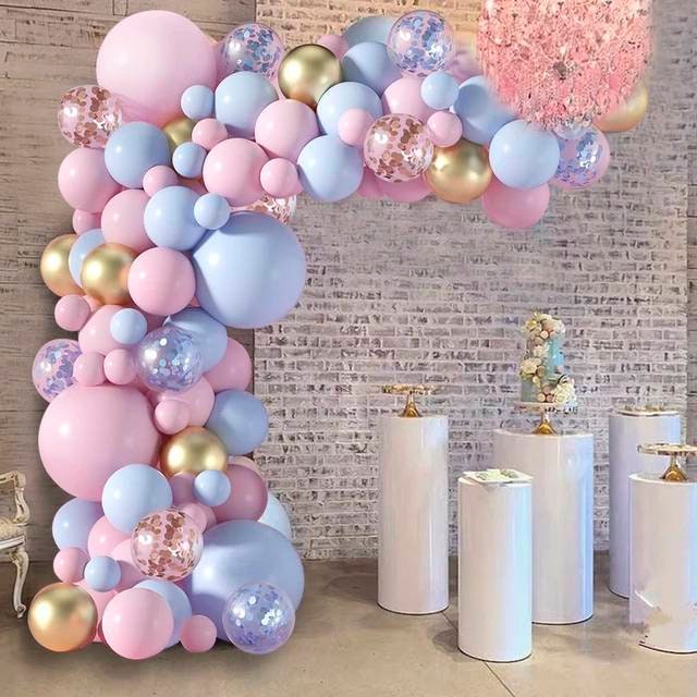 DIY Gender Reveal Balloon Garland Archpastel Pink Blue Gold - Etsy