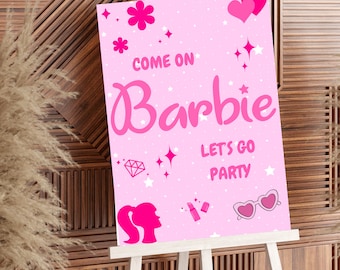 Barbie Cocktail Menu and Sign