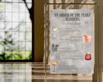 Peaky Blinders Inspired Cocktail Menu