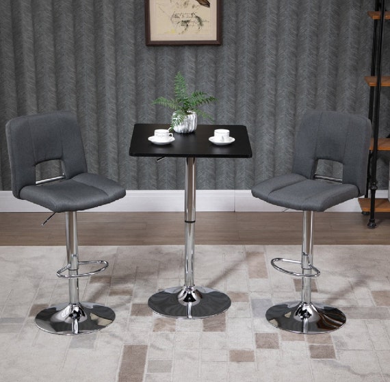 Black Square Bar Table With Adjustable Height Etsy UK