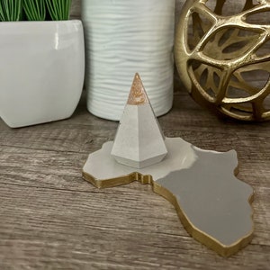Concrete Ring Holder Set | Jewelry Display |  Wedding Ring Holder |Stocking Stuffer |  Ring Tree | Modern Organic | Handmade in the USA