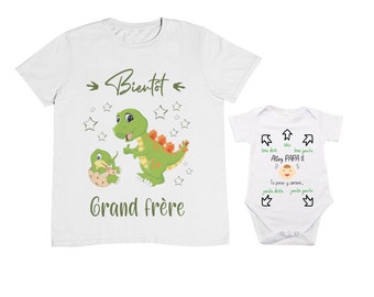 T Shirt Annonce Futur Grand Frère ET Body Futur Papa Naissance Humour Enfant Idée Cadeau