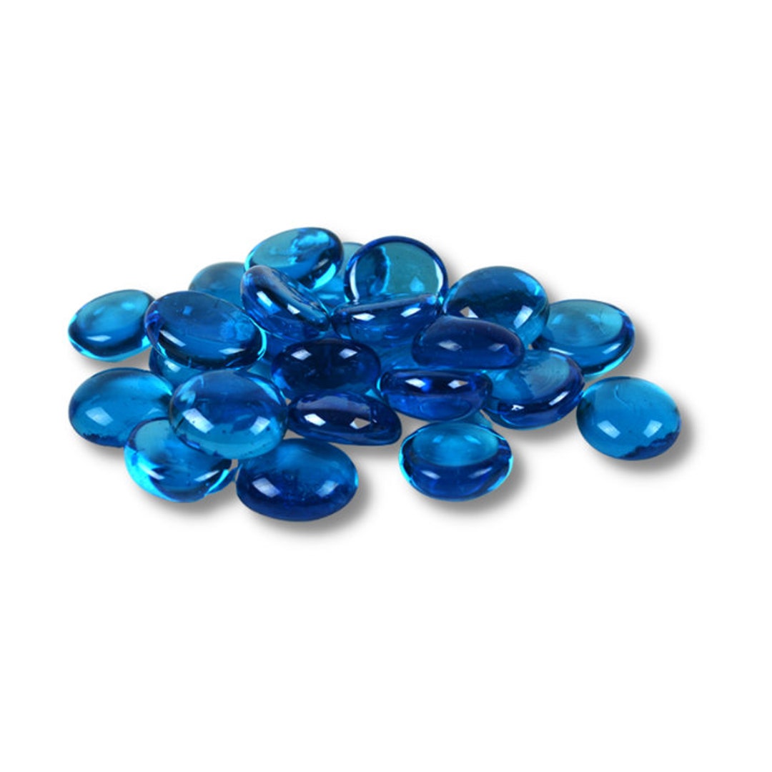 16oz/1lb Blue Flat Glass Marbles, Filler, Cabochons, Nugget, Topping