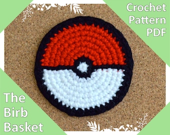 Padrão de crochê para porta-copos Pokébola