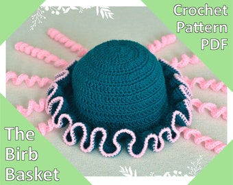 Frilly Jellyfish Bucket Hat Digital Crochet Pattern