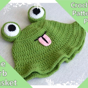 Friendly Frog Bucket Hat Digital Crochet Pattern