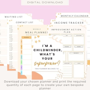 Planner, nursery, childminder organiser and planner, setting plan book,