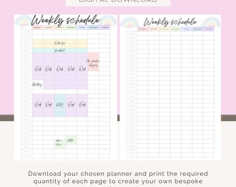 Weekly Schedule, Time Blocking Digital Planner, Week at a glance, Time Block Weekly Planner Printable pdf, Time Box Daily To-Do List