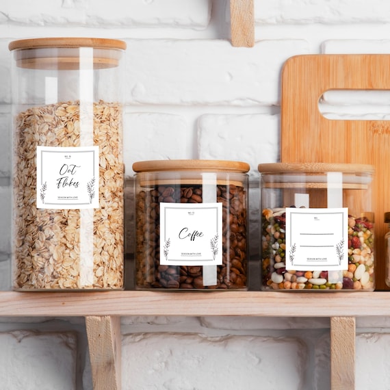 Minimalistische Gewürzglas-Etiketten: DIY Küchen Aufkleber zum Ausdrucken (individualisierbar)