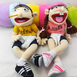 Jeffy Puppet Plush Toy, Jeffy Sister/Mom/Dad Soft Plush Toy, Hand