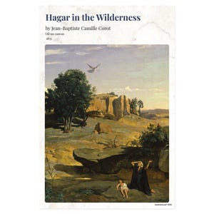 Quarterhouse &#39;Hagar in the Wilderness&#39; Romancism Painting Poster, Art Classroom Materials for Teachers