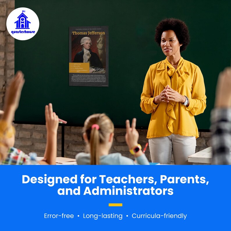 Quarterhouse Founding Fathers Poster Set, Social Studies Classroom Learning Materials for K-12 Students and Teachers, Set of 6, 12 x 18... image 4